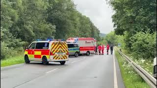 Bundesstraße 253: Schwerer Unfall, RTH im Einsatz