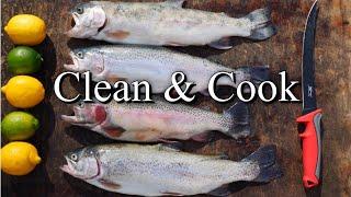 EASIEST WAY To Clean & Cook RAINBOW TROUT! (So Delicious! )