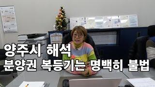 양주시청 해석-분양권 복등기는 불법