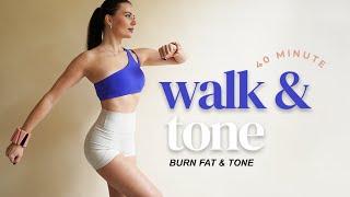 40 MIN WALKING WORKOUT FOR FAT LOSS, METABOLISM BOOST, CORE AND UPPER BODY STRENGTH- Walk at Home