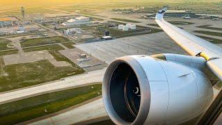 TRENT XWB POWER! Finnair A350-900 AMAZING Engine View Takeoff from Calgary! [4K]