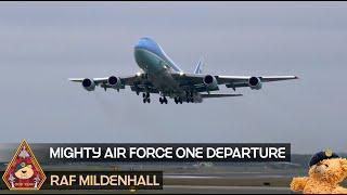 MIGHTY AIR FORCE ONE BOEING VC-25 TAKE OFF HIGHLY MODIFIED BIG IRON FORTRESS • USAF RAF MILDENHALL