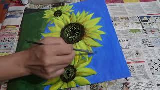 Timelapse Sunflower painting + Main Yahan Hoon song cover