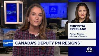 Canada's Deputy Prime Minister resigns, warns of Trump tariff threat to country