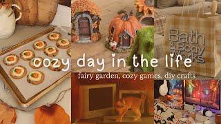 cozy autumn day  | fairy pumpkin garden, cozy games, & diy crafts