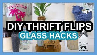  $1 and under Thrift Flip Makeovers using GLASS! DIY Glass Hacks!