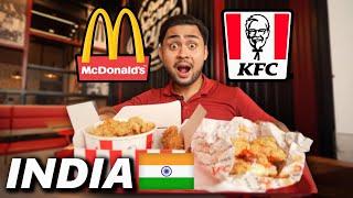 INDIA Fast Food BATTLE | McDONALD's India vs. KFC India! NO Pork, NO Beef! This is Weird!