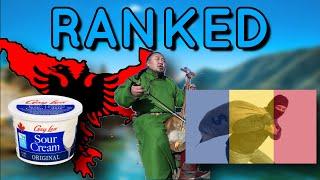 BALKANS RANKED WORST TO BEST