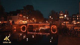 Moody Nightfall Walk in Amsterdam • 4K ASMR