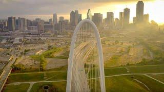 Margaret Hunt Hill Bridge, Dallas, TX - 4K drone video