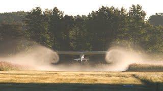 Wingtip Vortices through the mist. Two minutes of Vintage flying at a Grass strip in the mist...