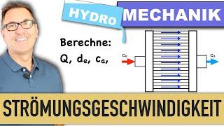 Kontinuitätsgleichung | Wärmetauscher | Strömungsgeschwindigkeit | Rohrdurchmesser | Hydromechanik