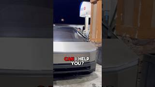 POV YOU SEE A CYBERTRUCK AT GAS STATION #tesla #elon #cybertruck #supercharger