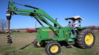 Day in the life of a farmer | Building a fence on the farm with tractors | Digging dirt