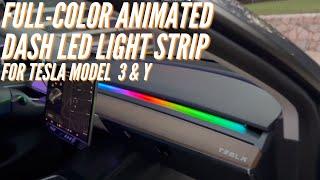 Full-Color Animated Dash Strip for Tesla Model 3 & Y