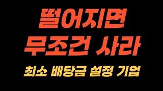 가격이 낮아지면 무조건 사야되는 최소 배당금을 설정한 기업 모음