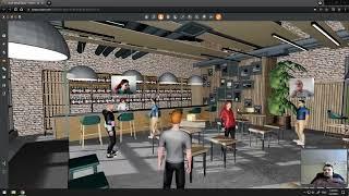 Social gathering in virtual bar