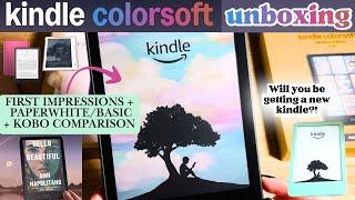 KINDLE COLORSOFT UNBOXING, FIRST IMPRESSIONS, SETUP, COMPARISON TO KOBO LIBRA COLOR/OTHER KINDLES!