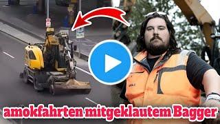 Dramatisches Ende einer wilden Amok-Fahrt mit einem gestohlenen Bagger! #badenwürttemberg #bagger