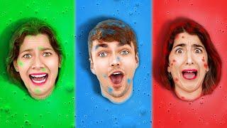 24 HOURS INSIDE ONE COLORED SLIME POOL CHALLENGE!! By 4HYPE