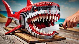 Hunting Perfect RARE RED SHARK IRL || Lego Cooking Stop Motion vs ASMR