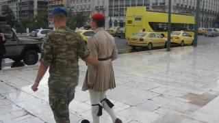 Rendering of the military guard in Athens