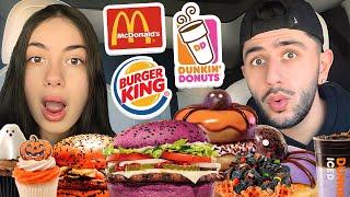 EATING HALLOWEEN FAST FOOD ITEMS FOR 24 HOURS!!