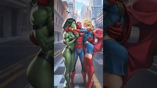 Evolution Of Avengers Spider-man vs She Hulk vs Supergirl #spiderman #shortvideo #hulk
