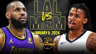 Los Angeles Lakers vs Memphis Grizzlies Full Game Highlights | January 5, 2024 | FreeDawkins