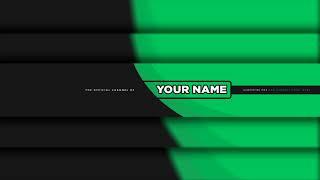 Free Photoshop YouTube Banner Template | Clean 2D Style Green Banner Design