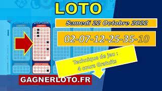 LOTO RESULTAT TIRAGE SAMEDI 22 OCTOBRE 2022