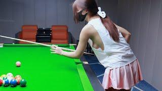 Pool Lesson | Has Ms Yoyo's pool game improved 美女悠悠的台球技术进步了吗