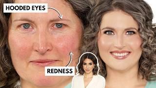 She's ALWAYS STRUGGLED applying Makeup on her Hooded Eyes | INCREDIBLE BEFORE & AFTER