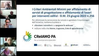 L1WP1 | 06/06/2023. CAM: affidamento di servizi di progettazione e lavori per interventi edilizi