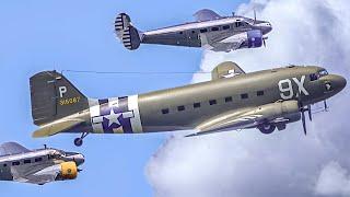 Classic Formation, Douglas C-47 (DC-3) & Beech 18 at Dittinger Flugtage 2024 Air Show.