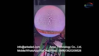 360 degree round transparent LED display ball, different diameter LED spherical display full color c