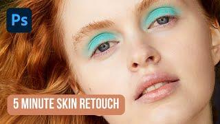 EASY 5 MINUTE Skin Retouching in PHOTOSHOP for beginners