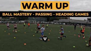 Warm Up | 16 players | Ball Mastery - Passing - Heading Games | Soccer Drills - Football Exercises