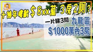 一片睇3間｜九龍區$9xx萬3房｜最平嗰間$8xx萬3房2厠｜《瞳．你去睇樓》