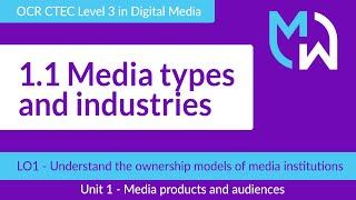 OCR CTEC Digital Media - 1.1 Media types and industries