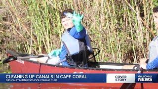 Diplomat Middle School fishing club leads canal cleanup