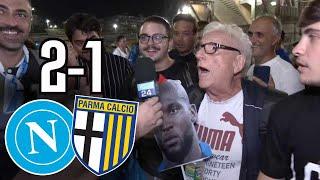 Napoli Parma 2-1  La REAZIONE dei tifosi NAPOLETANI allo stadio Maradona