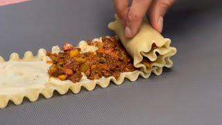 لازانیا رولی لقمه ای بدون فر،آموزش آشپزی | Lasagna Roll Ups Without Oven