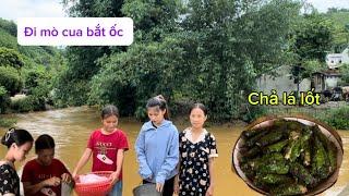 Em Hoa với các em đi mò cua bắt ốc và làm chả lá lốt cho các em ăn