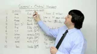 Cardinal and Ordinal Numbers in English: FIRST, SECOND, THIRD, FOURTH...