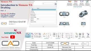 Introduction to Siemens Drafting | Title Block Creation | Template Creation