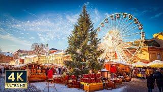 Katowice Poland 4K Christmas Market Walking Tour 2024