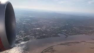 Taking off from Khabarovsk over Amur river