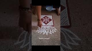 Friday kolam 🪷 | Lotus rangoli 🪷 | simple design #muggulu #rangoli #kolam #viral #shorts #beautiful