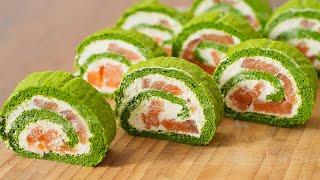 The best appetizer for the holidays! Roll with cream cheese and salted salmon